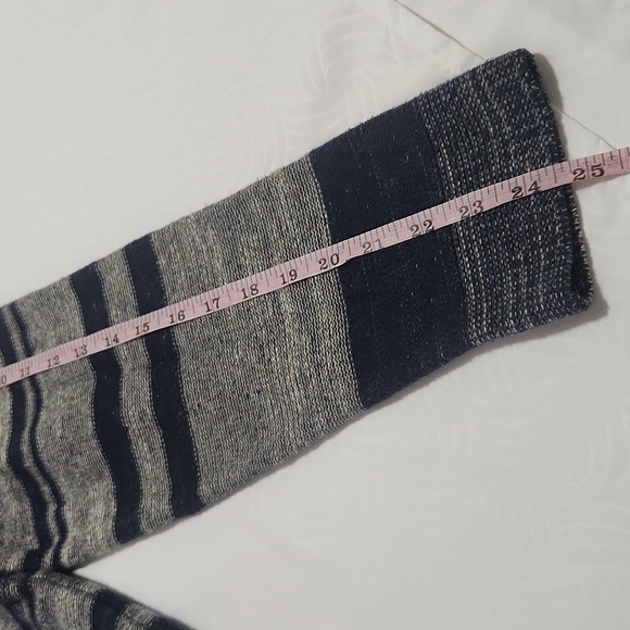 LUCKY BRAND Shirt Long Sleeve Hooded Blue Striped Pouch Pockets Size Med… - Picture 6 of 7